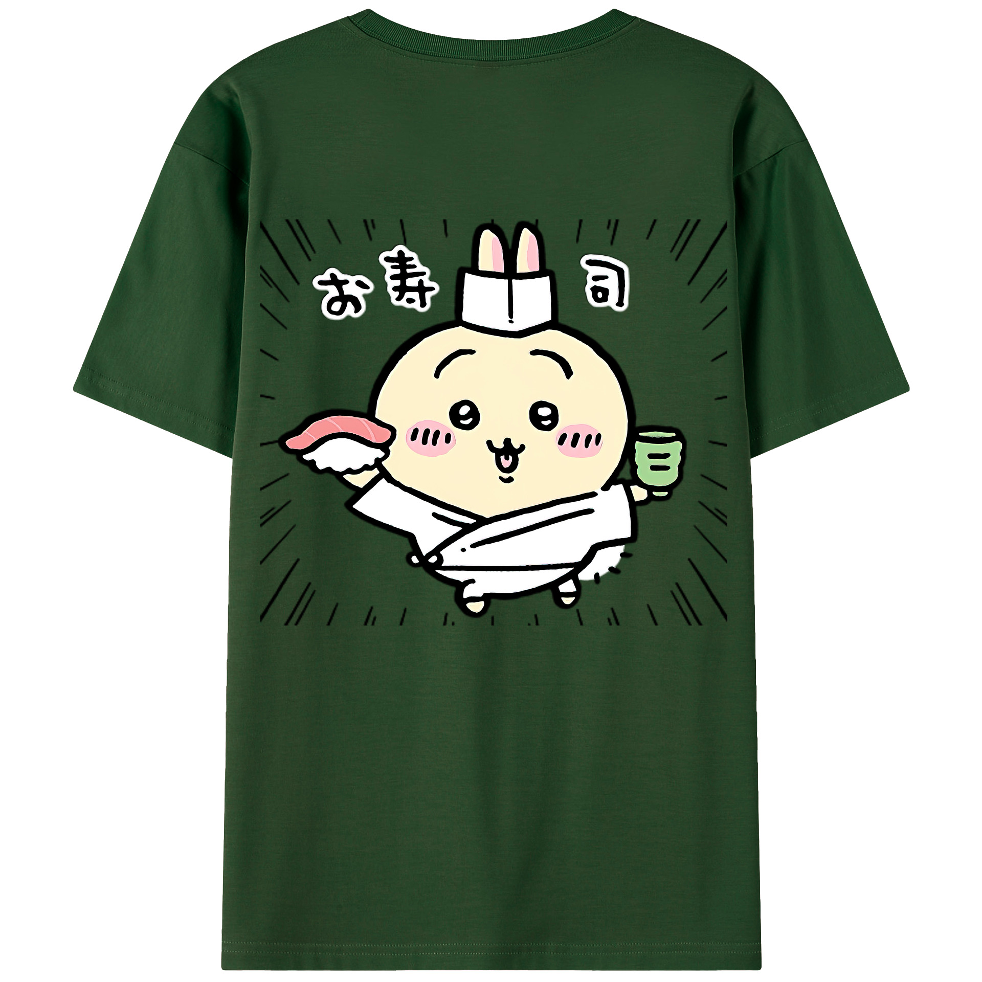 （画像用） ちいかわ うさぎ Chii-kawa usagi 綿100％半袖Tシャツ（背面プリント）